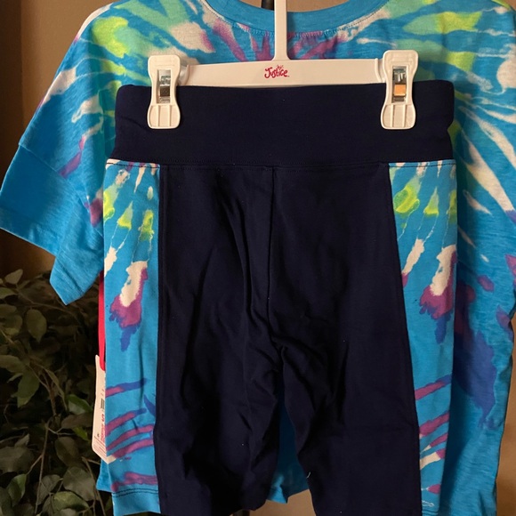 NWT JUSTICE 2pc JSPRT BOXY TEE SET. Size (7/8) Small - Picture 3 of 4